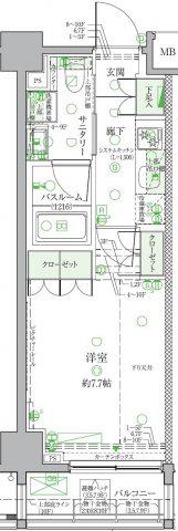 クレヴィスタ板橋西台II(1K/7階)の間取り写真