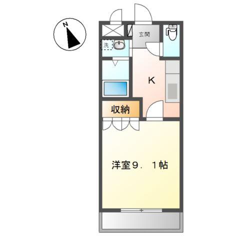サニーパレス(1K/2階)の間取り写真