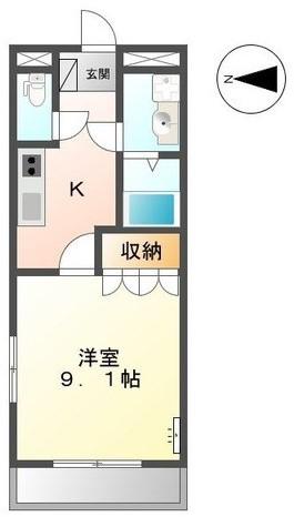 グレイスレオ(1K/2階)の間取り写真