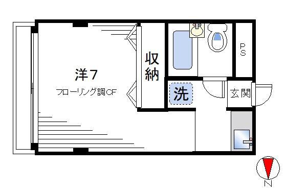 コーポ静(1K/3階)の間取り写真