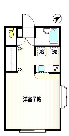 メゾン八番館(ワンルーム/1階)の間取り写真