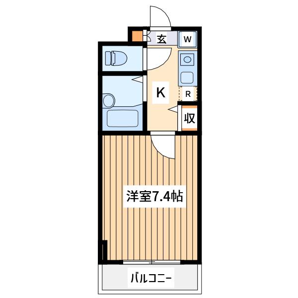 エポックエーエスエー(1K/1階)の間取り写真