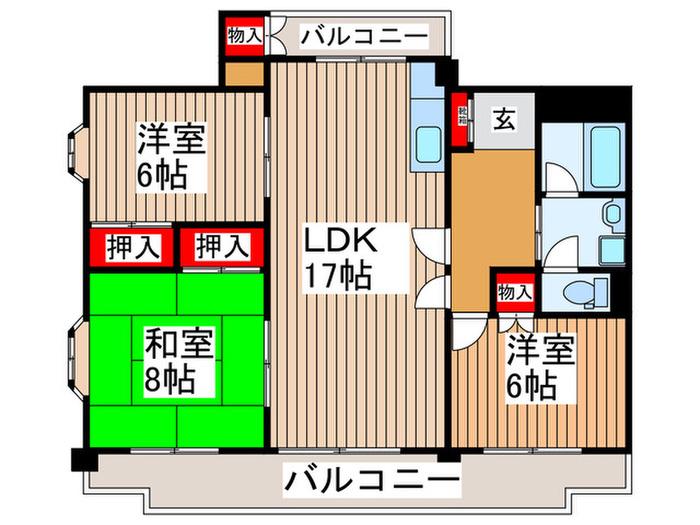 池田マンション(3LDK/2階)の間取り写真