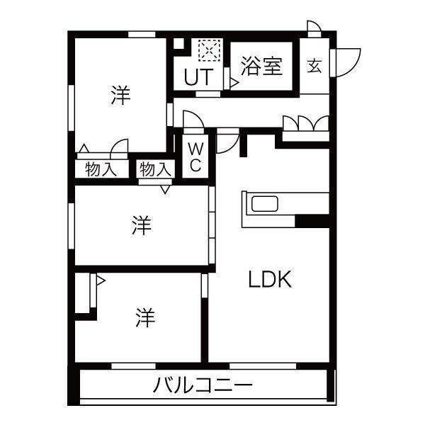 アルファステージ千里山西(3LDK/2階)の間取り写真