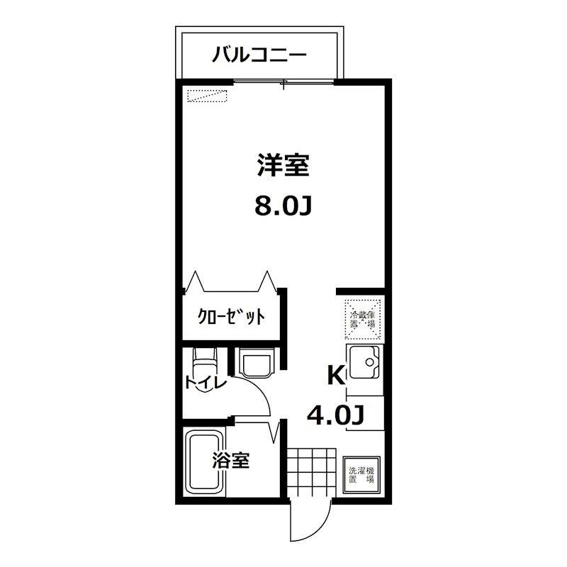 メゾンエスメール(1K/1階)の間取り写真