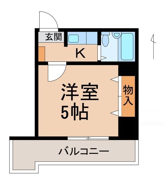 シティハイツスミ(1K/8階)の間取り写真
