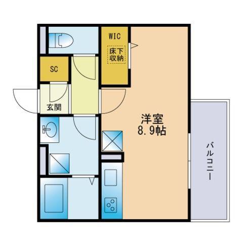 D-ROOM別府(ワンルーム/1階)の間取り写真
