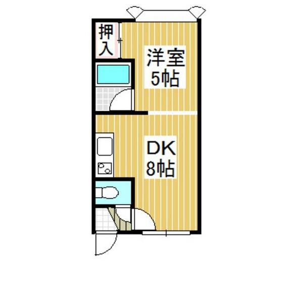 エスプリB(1DK/2階)の間取り写真