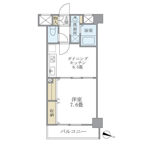 スターハイム(1DK/2階)の間取り写真