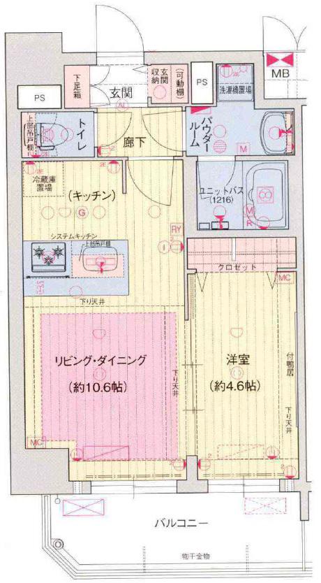 プレサンス THE MOTOYAMA(1LDK/11階)の間取り写真