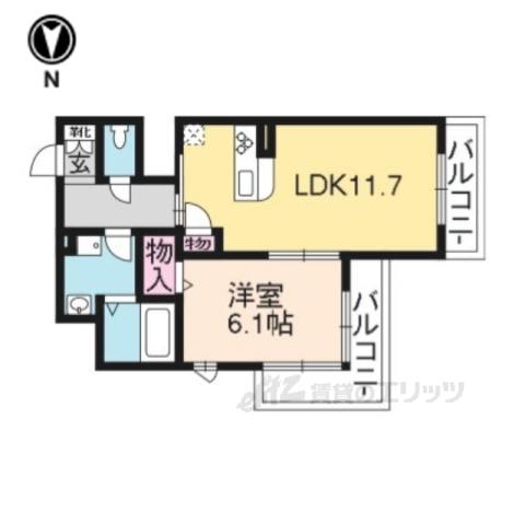 アルカンシエル(1LDK/2階)の間取り写真