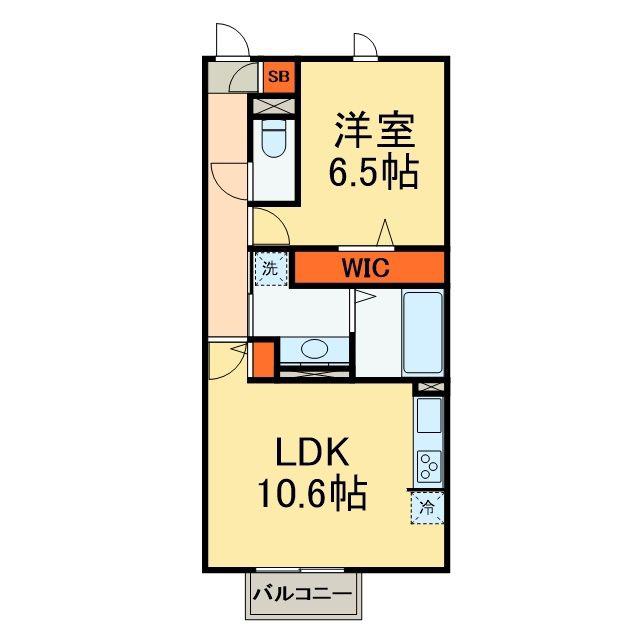ハナミズキ(1LDK/1階)の間取り写真