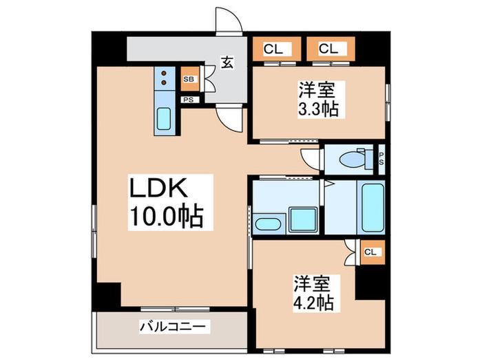 K´S MAISON 昭和町(2LDK/2階)の間取り写真