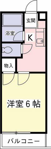 クレールハイムC(1K/2階)の間取り写真