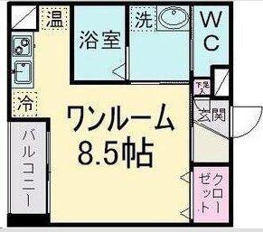グラン・ドミール仙台駅東(ワンルーム/11階)の間取り写真