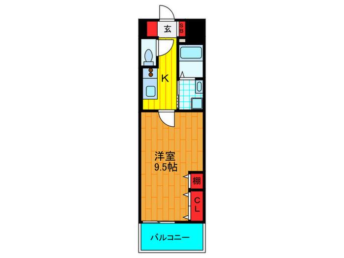 エルベコート太子橋駅前(1K/4階)の間取り写真