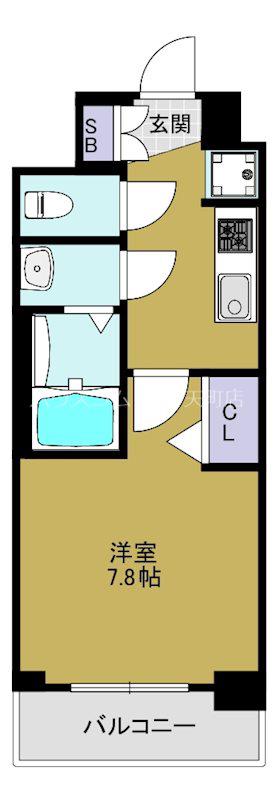 ソルテラス大阪BAY STATION SIDE(1K/5階)の間取り写真