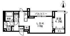 ディーズプラス篠崎(1LDK/4階)の間取り写真