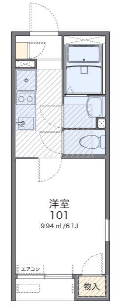 トレジャー夏山(1K/1階)の間取り写真