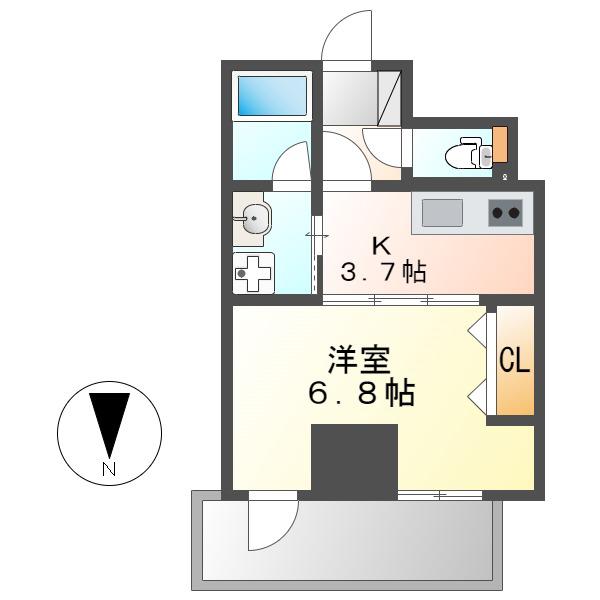 さくらHILLS NISHIKI PLATINUM RESIDENCE(1K/3階)の間取り写真