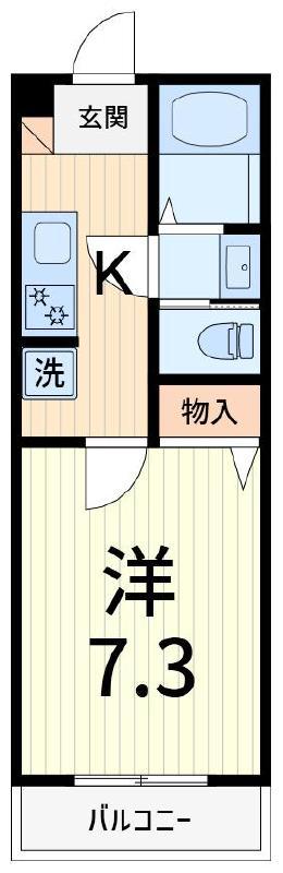 ドマーニ(1K/1階)の間取り写真