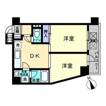 モナークマンション方南町(2DK/8階)の間取り写真