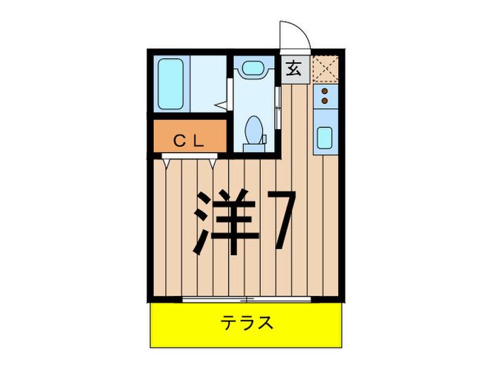 グランエッグス祐天寺A(ワンルーム/1階)の間取り写真