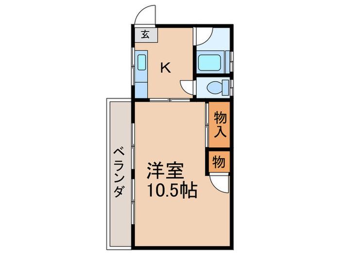 パ-クコーポ(1K/2階)の間取り写真