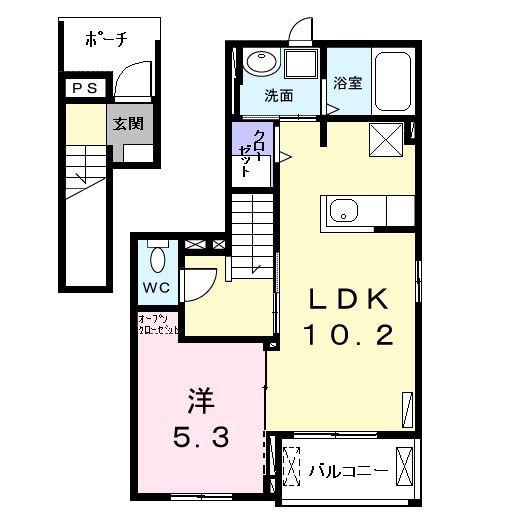 ブリーズ(1LDK/2階)の間取り写真
