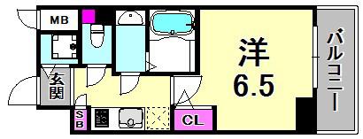 S-RESIDENCE神戸元町(1K/15階)の間取り写真