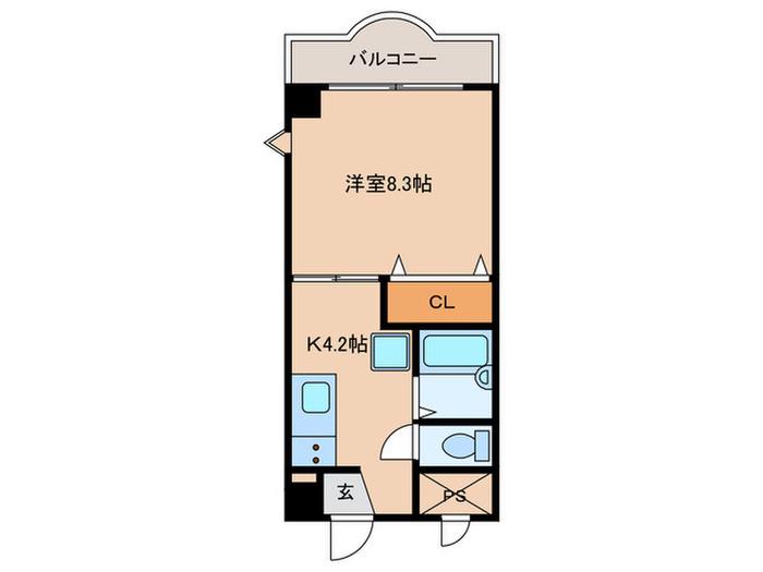 エスペランサ(1K/3階)の間取り写真