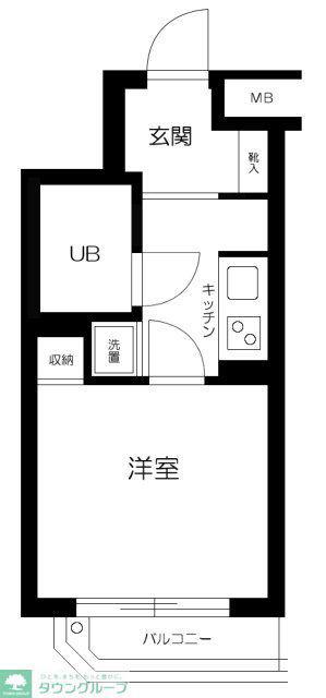 コスモ千早町(1K/2階)の間取り写真