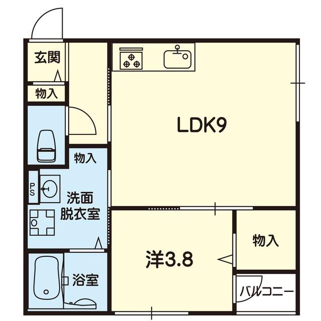ステラ大津駅サウスI(1LDK/1階)の間取り写真