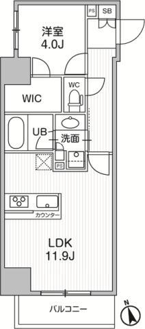 シーズンフラッツ浅草言問通(1LDK/7階)の間取り写真
