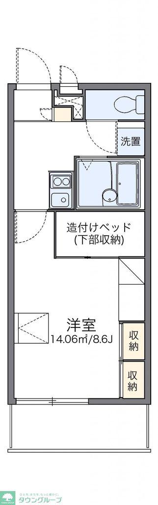 レオパレスよしけんIII(1K/1階)の間取り写真