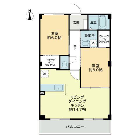 アピオン(2LDK/2階)の間取り写真