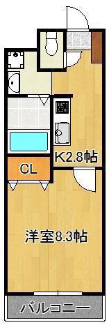 FOREST COURTI(1K/2階)の間取り写真