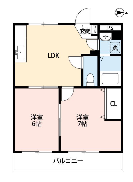 LAMOUR ASO(2LDK/1階)の間取り写真