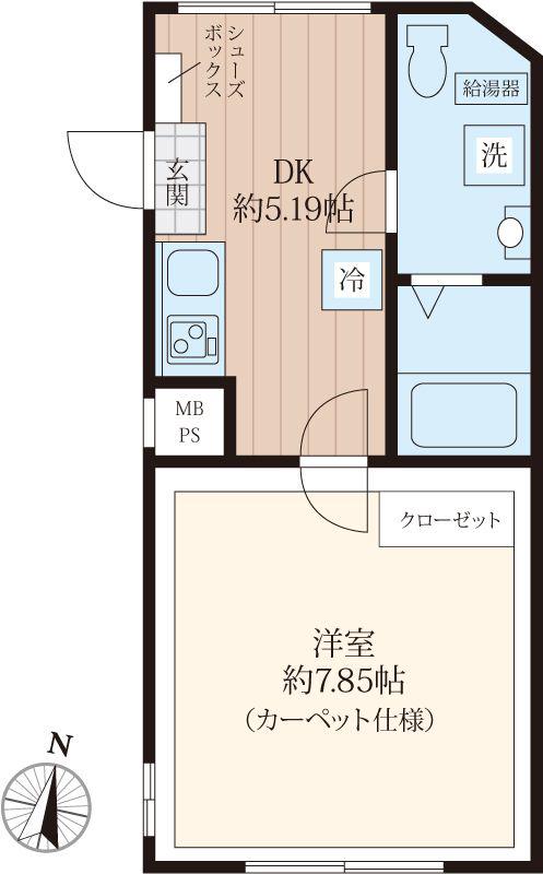 ラシクラスEX中野(1DK/3階)の間取り写真