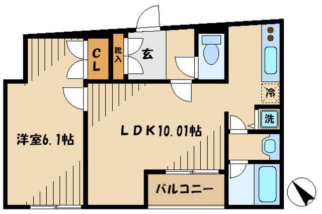 パレホームズ大岡山(1LDK/3階)の間取り写真