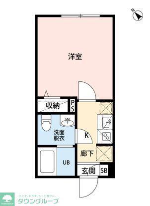 KUKKA八千代台(1K/3階)の間取り写真