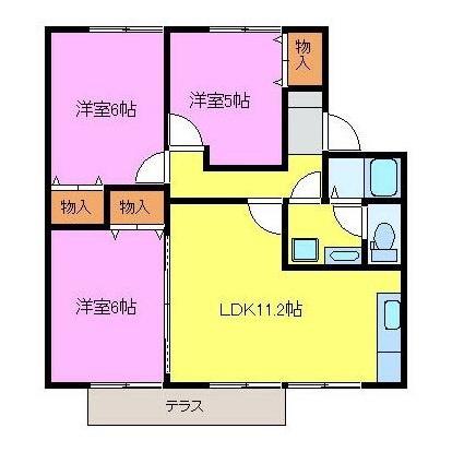 サロン・ド・セジュール(3LDK/1階)の間取り写真