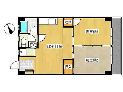 BBマンション(2LDK/2階)の間取り写真