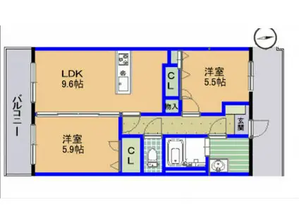フィールドステーション(2LDK/6階)の間取り写真