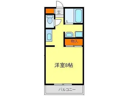 ジュネス青葉(1K/1階)の間取り写真