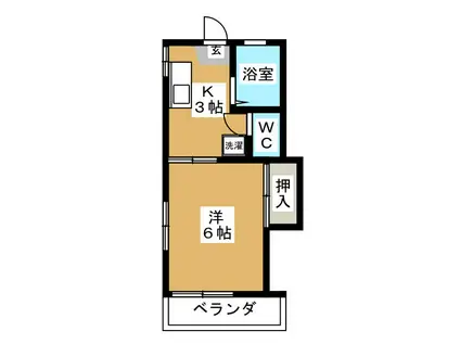コーポひこばえ(1K/2階)の間取り写真