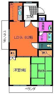 OSTクレスタ(2LDK/4階)の間取り写真