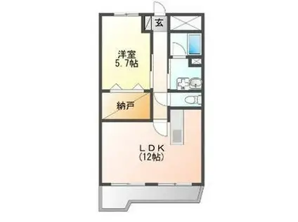 第一辻ビル(1LDK/3階)の間取り写真