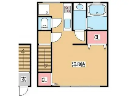 神田ハウス(ワンルーム/2階)の間取り写真