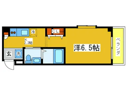 東京メトロ東西線 浦安駅(千葉) 徒歩22分 4階建 築12年(1K/2階)の間取り写真